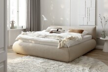 Stauraumbett >Fortello< Liegefläche 180x200 cm, in Cappuccino - 204x88x232 (BxHxT)