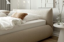 Stauraumbett >Fortello< Liegefläche 180x200 cm, in Cappuccino - 204x88x232 (BxHxT)