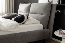 Stauraumbett >Auckland< in blaugrau - Liegefläche 180x200 cm, Stellmaß 210x116x242 (BxHxT)