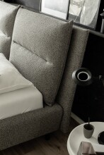 Stauraumbett >Auckland< in blaugrau - Liegefläche 180x200 cm, Stellmaß 210x116x242 (BxHxT)