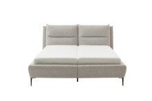 Stauraumbett >Auckland< Liegefläche 140x200 cm, in cremeschwarz - 170x116x242 (BxHxT)