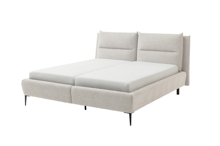 Stauraumbett >Auckland< Liegefläche 160x200 cm, in graubeige - 190x116x242 (BxHxT)