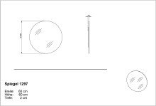 Spiegel >1297< runde Form 60cm, Trägerplatte Graphit - 2x60cm (TxD)