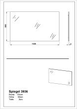 Spiegel >3936< Trägerplatte Navarra-Eiche-Dekor - 134x80x3cm (BxHxT)