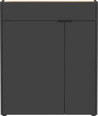 Schuhkommode >GW-AMECA< 2 Türen, 1 Schub, Graphit / Navarra-Eiche-Dekor - 83x99x22cm (BxHxT)