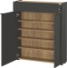 Schuhkommode >GW-AMECA< 2 Türen, 1 Schub, Graphit / Navarra-Eiche-Dekor - 83x99x22cm (BxHxT)