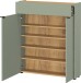 Schuhkommode >GW-AMECA< 2 Türen, 1 Schub, Taupegrün / Navarra-Eiche-Dekor - 83x99x22cm (BxHxT)
