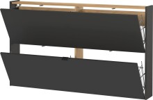 Hängeschuhschrank >GW-AMECA< Schuhkipper, Graphit/Navarra-Eiche-Dekor - 140x83x18 (BxHxT)