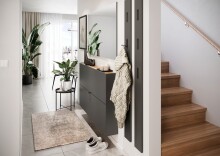 Hängeschuhschrank >GW-AMECA< Schuhkipper, Graphit/Navarra-Eiche-Dekor - 140x83x18 (BxHxT)