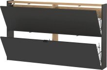 Hängeschuhschrank >GW-AMECA< Schuhkipper, Graphit/Navarra-Eiche-Dekor - 140x83x18 (BxHxT)