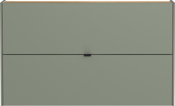 Hängeschuhschrank >GW-AMECA< Schuhkipper, Taupegrün/Navarra-Eiche-Dekor - 140x83x18cm (BxHxT)