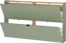Hängeschuhschrank >GW-AMECA< Schuhkipper, Taupegrün/Navarra-Eiche-Dekor - 140x83x18cm (BxHxT)