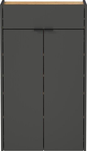 Schuhschrank >GW-AMECA< hängend / stehend, Graphit / Navarra-Eiche-Dekor - 56x97x22cm (BxHxT)