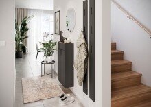 Schuhschrank >GW-AMECA< hängend / stehend, Graphit / Navarra-Eiche-Dekor - 56x97x22cm (BxHxT)