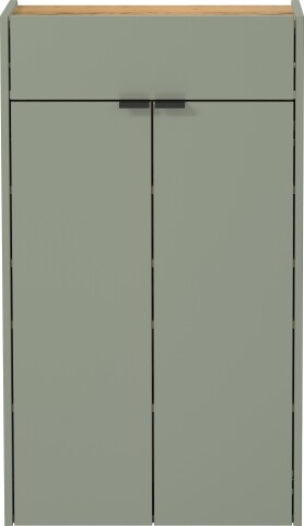Schuhschrank >GW-AMECA< hängend / stehend, Taupegrün/ Navarra-Eiche-Dekor - 56x97x22cm (BxHxT)