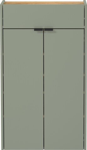 Schuhschrank >GW-AMECA< hängend / stehend, Taupegrün/ Navarra-Eiche-Dekor - 56x97x22cm (BxHxT)