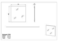 Wandspiegel >2791< in Navarra-Eiche-Dekor - 75x80x3cm (BxHxT)