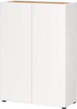 Schuhkommode >GW-ALVIANO< 2 Türen, 3 Böden, Weiß/Navarra-Eiche-Dekor - 74x105x33cm (BxHxT)