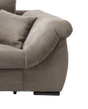 Polsterecke >Felicia< Schlaffunktion, Stauraum, Cord grau-braun - 302x89x188cm (BxHxT)