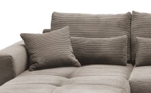 Polsterecke >Felicia< Schlaffunktion, Stauraum, Cord grau-braun - 302x89x188cm (BxHxT)