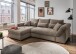 Polsterecke >Felicia< Schlaffunktion, Stauraum, Cord grau-braun - 302x89x188cm (BxHxT)