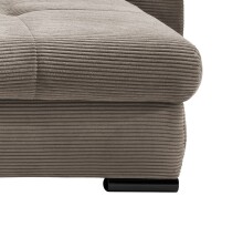 Polsterecke >Felicia< Schlaffunktion, Stauraum, Cord grau-braun - 302x89x188cm (BxHxT)