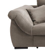 Polsterecke >Felicia< Schlaffunktion, Stauraum, Cord grau-braun - 302x89x188cm (BxHxT)