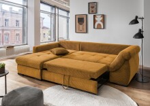 Polsterecke >Felicia< Schlaffunktion, Stauraum, Cord gold - 302x89x188cm (BxHxT)