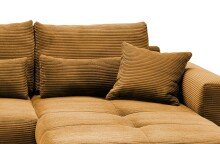 Polsterecke >Felicia< Schlaffunktion, Stauraum, Cord gold - 302x89x188cm (BxHxT)
