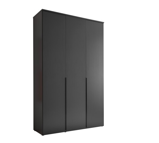 Drehtürenschrank >Kevo< 2 Böden, 2 Stangen, Graphit, Dekor - 135x225x52cm (BxHxT)