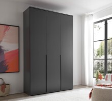 Drehtürenschrank >Kevo< 2 Böden, 2 Stangen, Graphit, Dekor - 135x225x52cm (BxHxT)