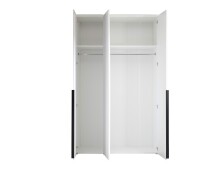 Drehtürenschrank >Kevo< 2 Böden, 2 Stangen, Weiß, Dekor - 135x225x52cm (BxHxT)