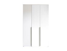 Drehtürenschrank >Kevo< 2 Böden, 2 Stangen, Weiß, Dekor - 135x225x52cm (BxHxT)