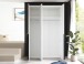 Drehtürenschrank >Kevo< 2 Böden, 2 Stangen, Weiß, Dekor - 135x225x52cm (BxHxT)