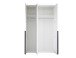 Drehtürenschrank >Kevo< 2 Böden, 2 Stangen, Weiß, Dekor - 135x225x52cm (BxHxT)