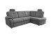 Ecksofa >Elli< Schlaffunktion, Stauraum, 2 Kopfstützen, grau - 264x92x180cm (BxHxT)