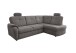 Ecksofa >Elli< Schlaffunktion, Stauraum, Kopfstützen, grau-braun - 264x92x180cm BxHxT