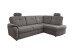 Ecksofa >Elli< Schlaffunktion, Stauraum, Kopfstützen, grau-braun - 264x92x180cm BxHxT