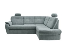 Ecksofa >Elli< Schlaffunktion, Stauraum, 2 Kopfstützen, mint - 264x92x180cm (BxHxT)