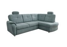 Ecksofa >Elli< Schlaffunktion, Stauraum, 2 Kopfstützen, mint - 264x92x180cm (BxHxT)