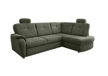 Ecksofa >Elli< Schlaffunktion, Stauraum, Kopfstützen, moosgrün - 264x92x180cm (BxHxT)