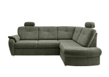 Ecksofa >Elli< Schlaffunktion, Stauraum, Kopfstützen, moosgrün - 264x92x180cm (BxHxT)