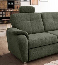 Ecksofa >Elli< Schlaffunktion, Stauraum, Kopfstützen, moosgrün - 264x92x180cm (BxHxT)