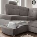 Ecksofa >Elli< Schlaffunktion, Stauraum, Kopfstützen, grau-braun - 264x92x180cm BxHxT