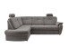 Ecksofa >Elli< Schlaffunktion, Stauraum, Kopfstützen, grau-braun - 264x92x180cm BxHxT
