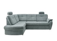 Ecksofa >Elli< Schlaffunktion, Stauraum, 2 Kopfstützen, mint - 264x92x180cm (BxHxT)