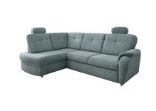 Ecksofa >Elli< Schlaffunktion, Stauraum, 2 Kopfstützen, mint - 264x92x180cm (BxHxT)