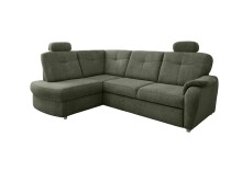 Ecksofa >Elli< Schlaffunktion, Stauraum, Kopfstützen, moosgrün - 264x92x180cm (BxHxT)