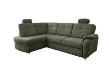 Ecksofa >Elli< Schlaffunktion, Stauraum, Kopfstützen, moosgrün - 264x92x180cm (BxHxT)