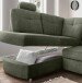 Ecksofa >Elli< Schlaffunktion, Stauraum, Kopfstützen, moosgrün - 264x92x180cm (BxHxT)